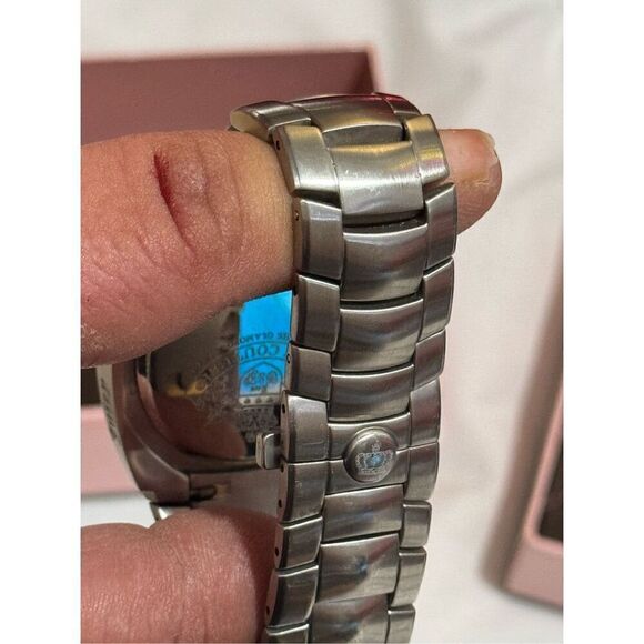 Vintage y2k OG Juicy Couture stainless steel band cronograph crown charm watch i - Picture 4 of 8